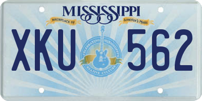 MS license plate XKU562