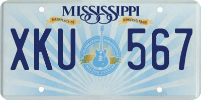 MS license plate XKU567
