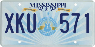 MS license plate XKU571