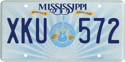 MS license plate XKU572