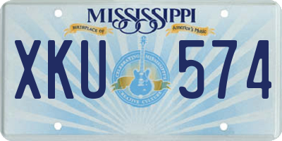 MS license plate XKU574