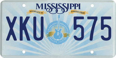MS license plate XKU575