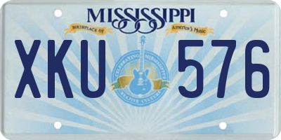 MS license plate XKU576