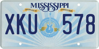 MS license plate XKU578
