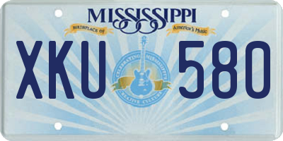 MS license plate XKU580
