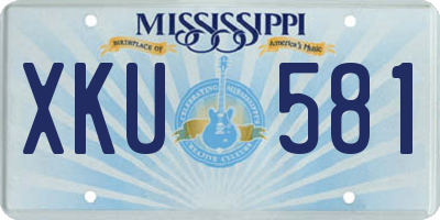 MS license plate XKU581