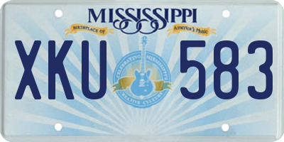 MS license plate XKU583