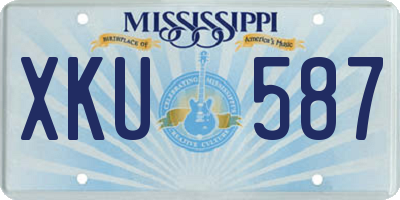 MS license plate XKU587