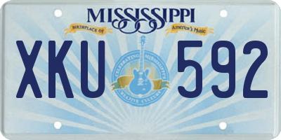 MS license plate XKU592