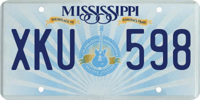 MS license plate XKU598