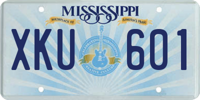 MS license plate XKU601