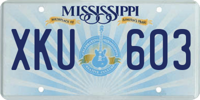 MS license plate XKU603