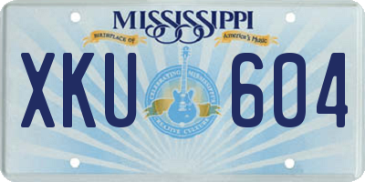 MS license plate XKU604