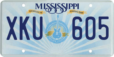 MS license plate XKU605
