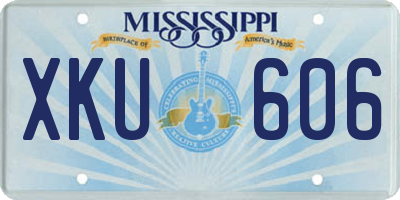 MS license plate XKU606
