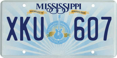 MS license plate XKU607
