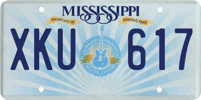 MS license plate XKU617