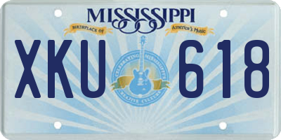 MS license plate XKU618
