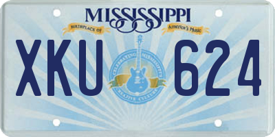 MS license plate XKU624