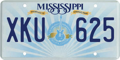 MS license plate XKU625
