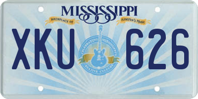 MS license plate XKU626