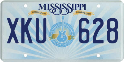 MS license plate XKU628