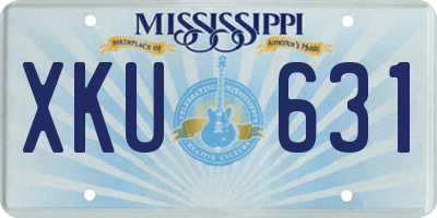 MS license plate XKU631