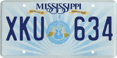 MS license plate XKU634