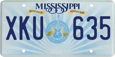 MS license plate XKU635
