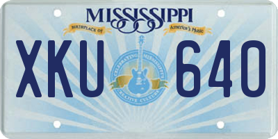 MS license plate XKU640