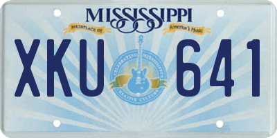 MS license plate XKU641