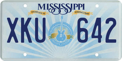 MS license plate XKU642