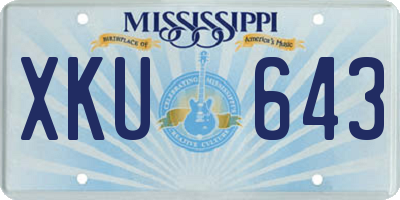 MS license plate XKU643
