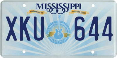 MS license plate XKU644