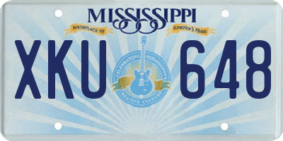 MS license plate XKU648