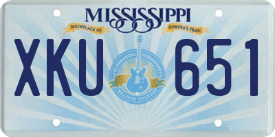 MS license plate XKU651