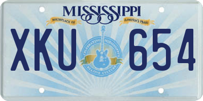 MS license plate XKU654