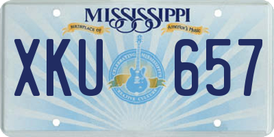 MS license plate XKU657