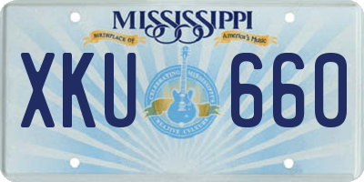 MS license plate XKU660