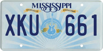 MS license plate XKU661