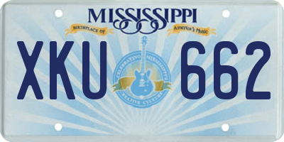 MS license plate XKU662