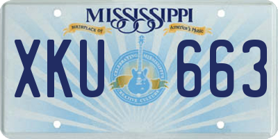 MS license plate XKU663