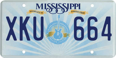 MS license plate XKU664