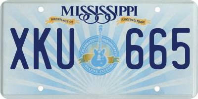 MS license plate XKU665