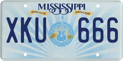 MS license plate XKU666