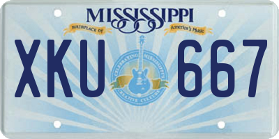 MS license plate XKU667