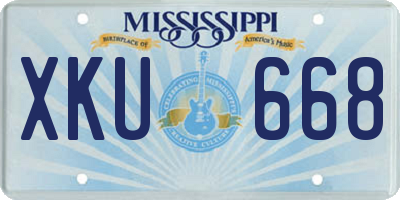 MS license plate XKU668