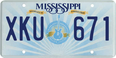MS license plate XKU671