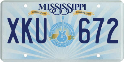 MS license plate XKU672