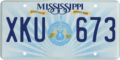 MS license plate XKU673